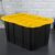 27gal Heavy Duty Storage Tote Black with Yellow Lid