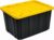 27 Gallon Storage Tough Tote in Black | Heavy Duty Plastic Storage Bin with Snap-On Lid | Stackable and Durable Organizer Container | Ideal for Garage, Basement, Attic, Warehouse and Home Storage
