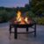 28 Inch Wood Burning Fire Pit, Outdoor Round Steel Firepit Set with Spark Screen Guard, Poker, Log Grate, Weatherproof Cover for Patio, Backyard, Camping, Tailgating, Black