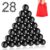 28Pcs Black Shiny Sensory Fidget Toy Set, 20mm DIY Mutual Attraction Desk Balls for Adults Stress Relief, Multi-Color Educational Science Kit for Anxiety Relief, Stocking Stuffers Gift for Party Gift