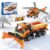 2 in 1 Rescue Team Building Set Snowplow & Helicopter Compatible with Lego