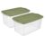 2 Pack 120 Quart Extra Large Clear Plastic Storage Bins with Lids