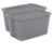 2 Pack 30 Gallon Extra Large Gray Stackable Plastic Storage Bins With Snap Lids