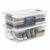2 Pack 40 Qt Clear Under Bed Storage Bins with Lids & Handles, Stackable Plastic Storage Containers, Snap-Lock Organizer Boxes for Clothes, Shoes, Bedding & Seasonal Storage