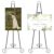 2 Pack 46” Metal Round Tube Scroll Display Easel, Classic Black Decorative Large Adjustable Floor Standing Easel with Chain Support, Perfect for Showcasing Pictures, Artwork, Wedding Sign Etc
