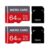 2 Pack 64GB Micro SD Card Class10 Memory Card U3 TF Card with Adapter for Smartphones, Tablets, and Cameras