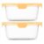 2 Pack 7 Cup Glass Food Storage Containers with Lids, Airtight Meal Prep
