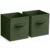2 Pack Chocolate 11 Inch Collapsible Fabric Storage Cube Bins with Reinforced Handles, Foldable Cubby Organizer Baskets for Shelves, Closet, Nursery Playroom (Dark Green)