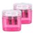 2 Pack Dual Hole Pencil Sharpeners with Lid for Standard Jumbo Pencils