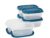 2 Pack Durable Square Plastic Food Storage Containers, Reusable Kitchen Organizer Bin for Pantry Dry Goods Snack and Leftover Storage