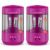 2 Pack Electric Pencil Sharpener for Classroom, Fully Automatic MagentaPink