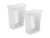 2 Pack Slim Laundry Hamper Plastic Rectangular Basket with Handles, Ventilated Dirty Clothes Organizer for Narrow Space Bedroom Bathroom Dorm, 1.8 Bushels, White