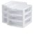 2 Pack Small 3 Drawer Unit, Countertop Organizer, Clear Desktop Storage Box for Desks, Countertops and Shelves, White