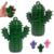 2 Pack Spiky Cactus Fidget, Silicone Sensory Stress Relief Keychain
