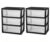2‑Pack Wide 3‑Drawer Black Plastic Storage Organizer Tower, Removable Clear Bins, No‑Tool Easy Assembly, Multipurpose Storage Unit for Bedroom, Bathroom, Dorm & Office