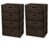 (2 pack) Wide 4 Drawer Tower, Plastic Storage Organizer with Removable Decorative Bins, Easy Assembly, No Tools Needed, Brown