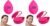 2pc Pink Dual-Sided Beauty Puff & Sponge – Carrying Case & Matching Mirror (Pack of 2)