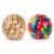 2 PCS 7cm Crunchy Squishy, Crunchy Stress Ball with Plain Wood and Colorful Wood Block Fillings, Bead Squishy for Desk Play and Casual Squeezing, in Wooden and Mixed Colors ﻿