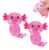 2Pcs Axolotl Squishy Stress Ball, Soft TPR Slow Rising Squeeze Toy, Cute Axolotl Fidget Toy for Stress Relief, Anxiety Calming Sensory Toy for Kids Adults