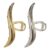 2 Pcs Dolphin Hair Clip Set, Gold & Silver Metal Wave Claw Clips for Women