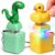 2 Pcs Duck Quacking Fidget Toy Lizard Sound Keyboard Keychain Clicker Fun Portable Animal Button Anxiety Relief Toy with Colorful Lights for Adult Stress Relief Travel Sensory Stocking Stuffers