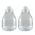 2 Pcs Glass Milk Bottles with Lids, 16 fl oz / 500 ml Square Cone Glass Creamer Container for Refrigerator, Transparent Juice Beverage Bottle with Anti-Theft Cap, Reusable, Easy to Clean