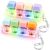 2 PCS Glow Keyboard Fidget Toy, Keyboard Fidget with LED Light Keychain Keyboard Decompression Button Finger Clicker Toys, Button Stress Relief Fidget Gifts for Kids Adults (Purple Blue Pink Orange)
