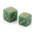 2Pcs Green Mahjong Dice Set, Square Corner Crystal Dice for Mah Jong