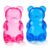 2 Pcs Gummy Bear Squishy Toys, Soft Slow-Rise Bears Squishy for Kids & Adults, Stress Relief & Sensory Fidget Toy,Hand Exercise & Focus Toy, Party Favors, Classroom Prizes (Pink & Blue)