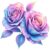 2Pcs Holographic Rose Duo Vinyl Sticker,5.1×4.9 in A49