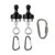 2Pcs Multifunctional Magnetic Carabiner Hooks MOVRELA, 115×30mm Strong Magnet Hanger Equipped with Extra 80mm Big Locking Buckle, Multi-Scene Storage Hook for Outdoor Indoor Use