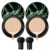 2Pcs Mushroom Head Air Cushion CC Cream, Long Lasting Oil Control BB Cream for All Skin Types, Moisturizing Foundation Face Makeup Set with Foundation Brush (#Ivory)