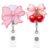 2PCS Pink Cute Badge Reel Retractable Bow Cherry Nurse Badge Holder ID Card Pink Badges Holders Name Tag Work Badges Clip for Nurse Teacher Office Work Student Gifts