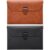 2 Pcs PU Leather File Folder, A4 Portfolio Folder Document Organizer with Metal-Gripping Snap Button Closure, Waterproof Filing Envelope Case for Business Meeting and Office, Brown