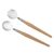 2pcs Salad Server Set Stainless Steel and Wood Fork Spoon