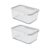 2 Piece 14 Cup Glass Food Storage Containers with Tritan Lids, Stackable