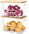 2 Set Pantry organizers and Storage,Trash Bag Holder Under sink Organizer for 4-13 Gal Bags,Trash Bag Dispenser with Bamboo Lids and Stackable Clear Bins for Potato, Onion, Garlic, Fruit, Vegetables