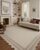 2’x2′ Hand Tufted Wool Area Rug – Soft, Fluffy, Foldable & Cozy Scalloped & Striped Wool Carpet for Living Room, Bedroom, Nursery & Beach House Decor