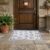 2×3 Scalloped Easy Jute Area Rug, Vintage Blue Floral Washable Non-Slip Indoor Outdoor Carpet, Farmhouse Rug for Living Room Bedroom Entryway Kitchen Patio