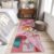 2x6ft Washable Area Rug,Fluffy Large Carpet Funny Reading Ginger Cat Soft Indoor Rugs Non-Slip Accent Floor Mat for Living Room Bedroom Office Decor,Boho Animals Pink Flower Patterns