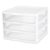 3-Drawer Clear Plastic Desktop Organizer with White Frame