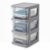 3-Drawer Organization Tower Medium Storage Cart Silver Plastic