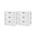 3-Drawer Plastic Weave Storage Tower, White, 2 Pack