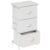 3-Drawer Rolling Fabric Dresser Mobile Nightstand Storage Cart, White