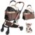 3-in-1 Foldable Pet Stroller with Detachable Basket, 360° Swivel Wheels & Shock Absorption, Quick-Fold Pet Travel Carrier with Sunshade, Storage Basket & Brake System for Small to Medium Dogs & Cats,B