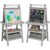 3-in-1 Kids Easel with Magnetic Whiteboard, Chalkboard, Paper Roll, Gray