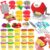 3-in-1 Play Food Sets for Kids Kitchen Playdough Sets with 15PCS 2oz Cans