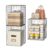 3-Pack Taller Closet Organizers and Storage with Wood Top, Stackable Wire Storage Bins for Clothes, Bags, Towels, Double Storage Design, Sturdy Metal Cube Shelf Organizer for Closet Wardrobe, Black