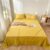 3-Piece Bed Sheet Set 100% Washed Cotton Flat/Fitted Sheet Set Double Bed Pillowcase for Easy Care and Ventilation 4 Flat King Size (3 Fitted Twin Size)