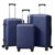 3-Piece Hardshell Spinner Luggage Set, Navy Blue, 20/24/28in
